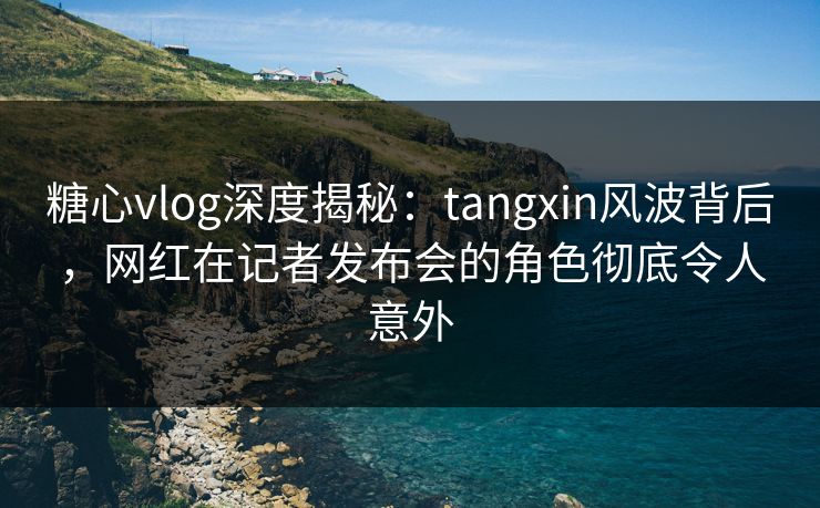 糖心vlog深度揭秘：tangxin风波背后，网红在记者发布会的角色彻底令人意外