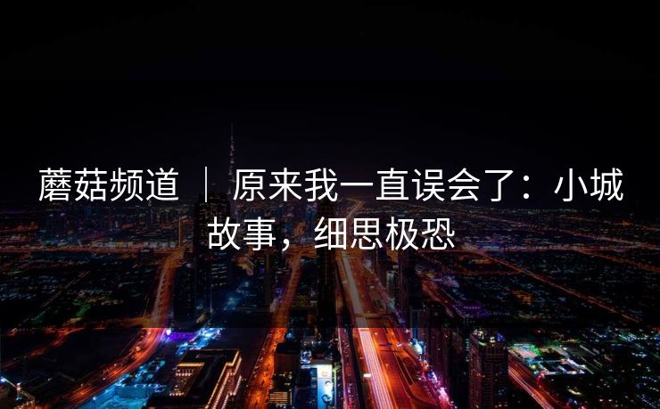 蘑菇频道 ｜ 原来我一直误会了：小城故事，细思极恐