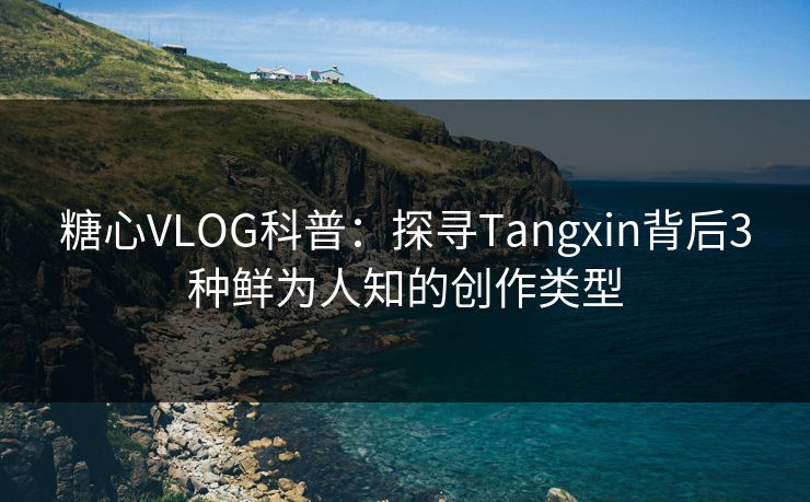 糖心VLOG科普：探寻Tangxin背后3种鲜为人知的创作类型
